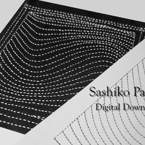 Sashiko Pattern Abstract Waves/ Embroidery/PDF files - Instant Download