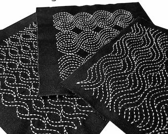 Sashiko Patterns: Geometric Embroidery Designs, Set of 3 (PDF Pattern)