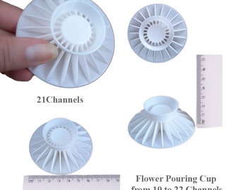 Acrylic Flower Pouring Cup – Fluid Art Tool, 10-22 Channels