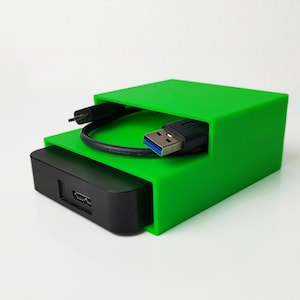 External Hard Drive Holder – Custom 3D Printed | Dual Slot | Eco-Friendly PLA | 4 Colors