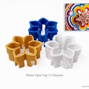 Silicone Pour Split Cups - Sectioned for multicolor pours - 1,2,3,4 & 5  chambers! For use with resin, paint, and more - Druid Dice