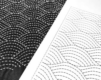 Japanese Sashiko/ Embroidery/ 3Geometric Patterns/  Instant Download/ Digital Printable