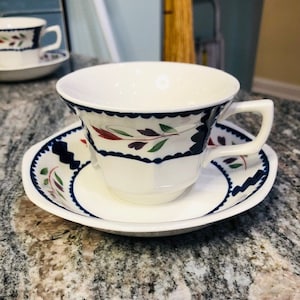 Adams Lancaster Ironstone teacup / saucer set