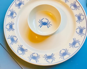 Vintage Gemware Blue Crab plate