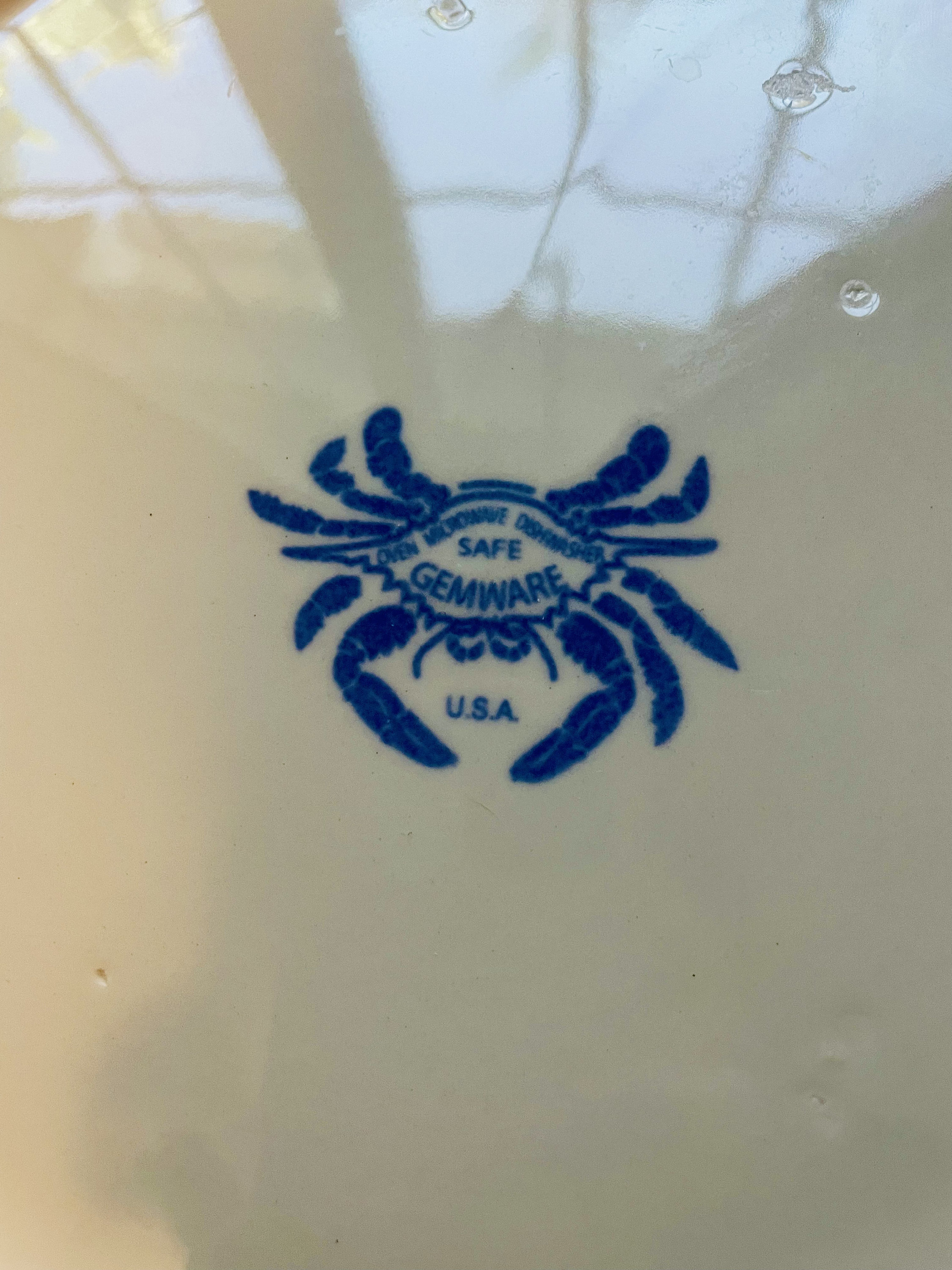 Vintage Gemware Blue Crab Plate - Etsy