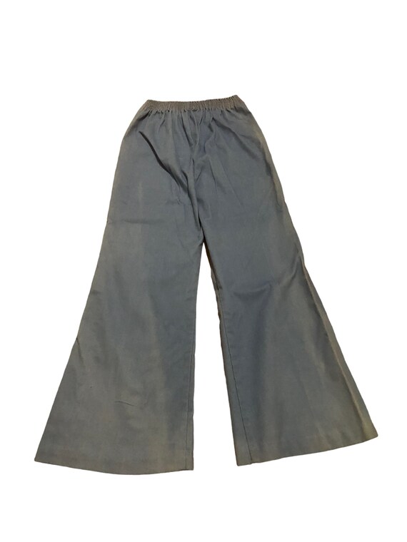 Vintage 1970's Kids Baby Blue Flare Pants Pocket Stri… Gem