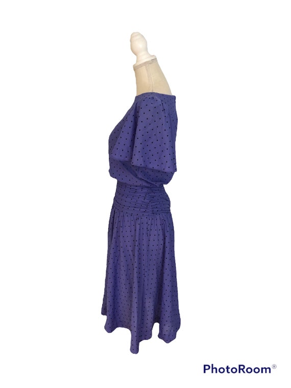 Vintage 1970's Toni Todd Union Made Purple Polka … - image 3