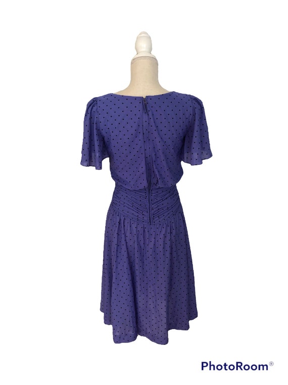 Vintage 1970's Toni Todd Union Made Purple Polka … - image 4