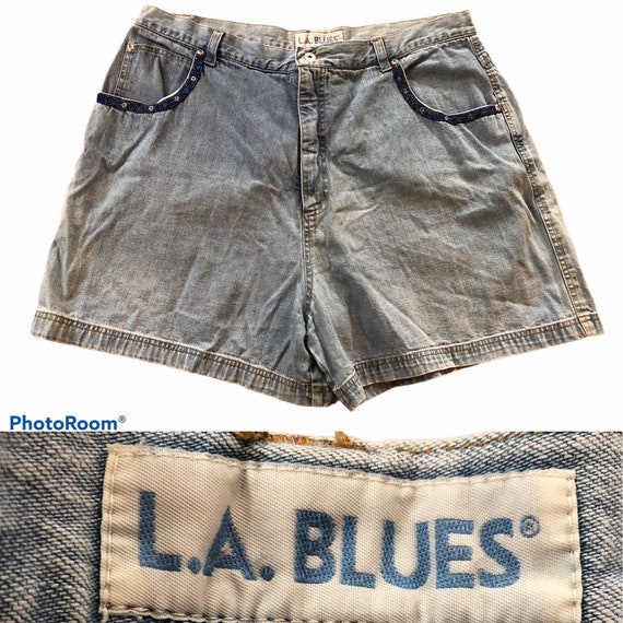 Waist Light Wash Denim Shorts - Etsy 