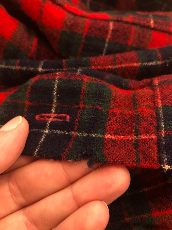 Vintage Pendleton Red Tartan Plaid Wool Button Do… - image 8