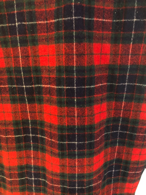 Vintage Pendleton Red Tartan Plaid Wool Button Do… - image 5