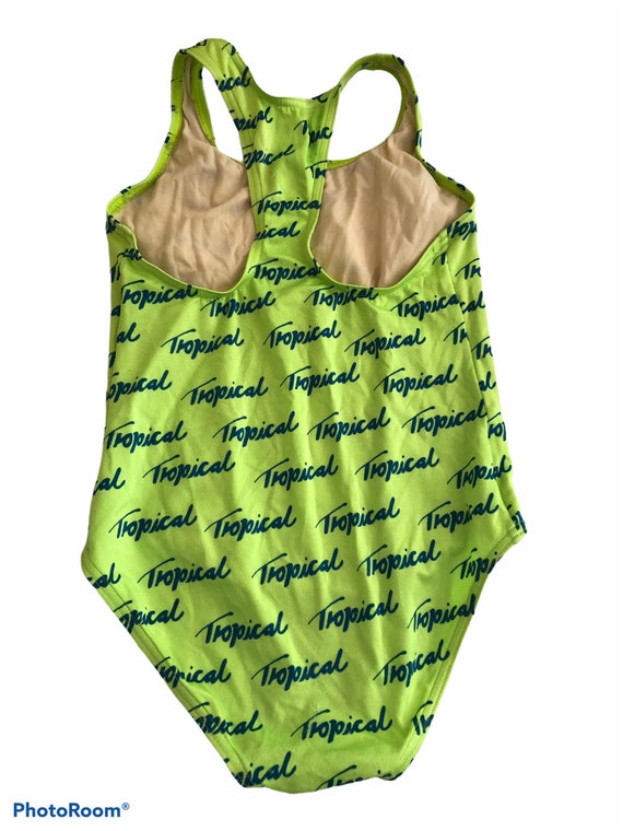 Vintage 90’s One Piece Tropical Girls Size 12 Spe… - image 2