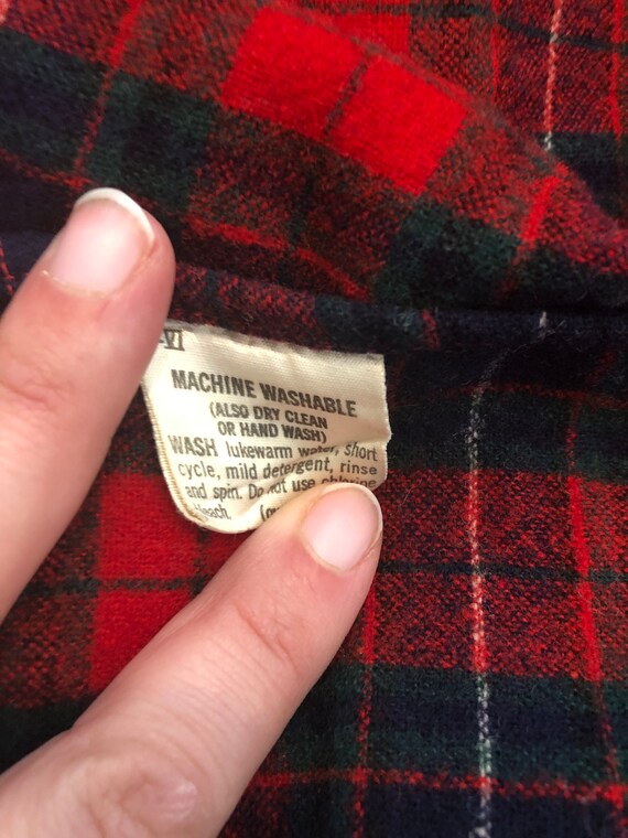 Vintage Pendleton Red Tartan Plaid Wool Button Do… - image 10