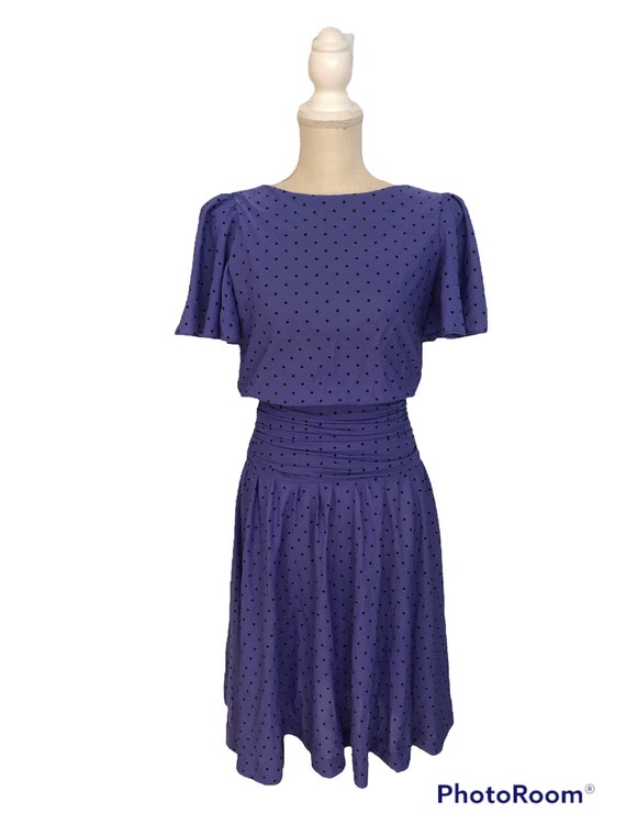 Vintage 1970's Toni Todd Union Made Purple Polka … - image 2