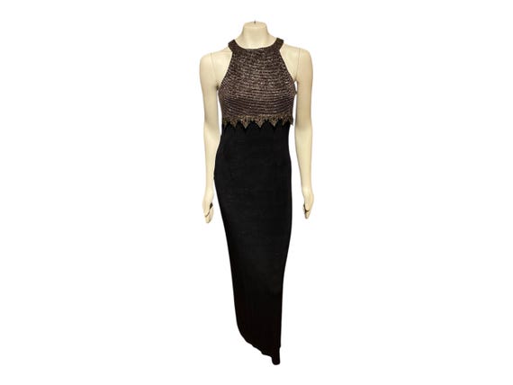 all that jazz maxi dress Vintage All That Jazz Black Velveteen Maxi Dress M