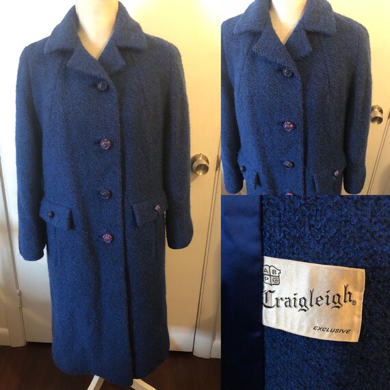 Vintage Craigleigh Exclusive Blue Boucle Wool Midi