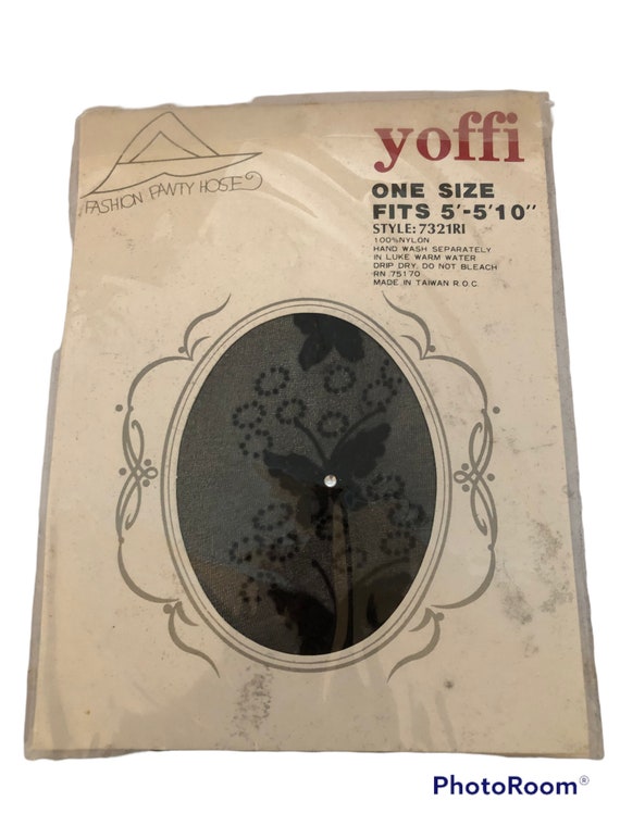 Vintage Yoffi Panty Hose Rhine Stone Butterfly St… - image 3