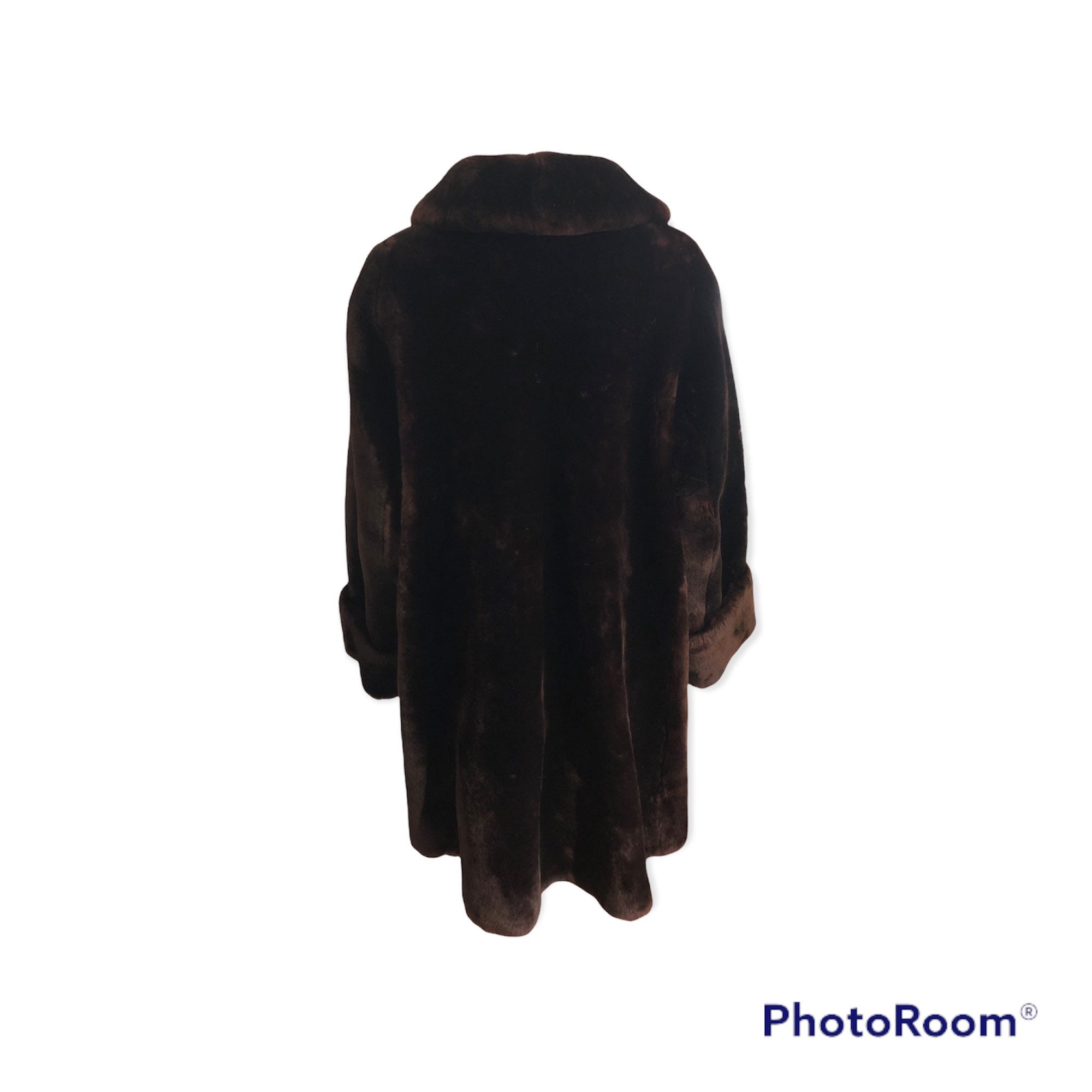 Vintage Mouton Shearling Coat Brown Mouton Fur Coat Thick Warm Etsy