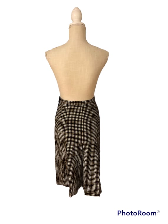 Vintage Pendleton Black and Beige Pleated Plaid W… - image 4