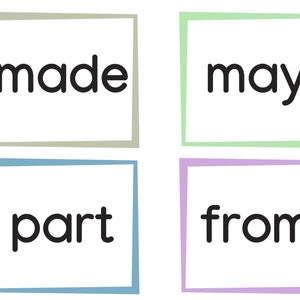 Colorful Sight Word Flashcards