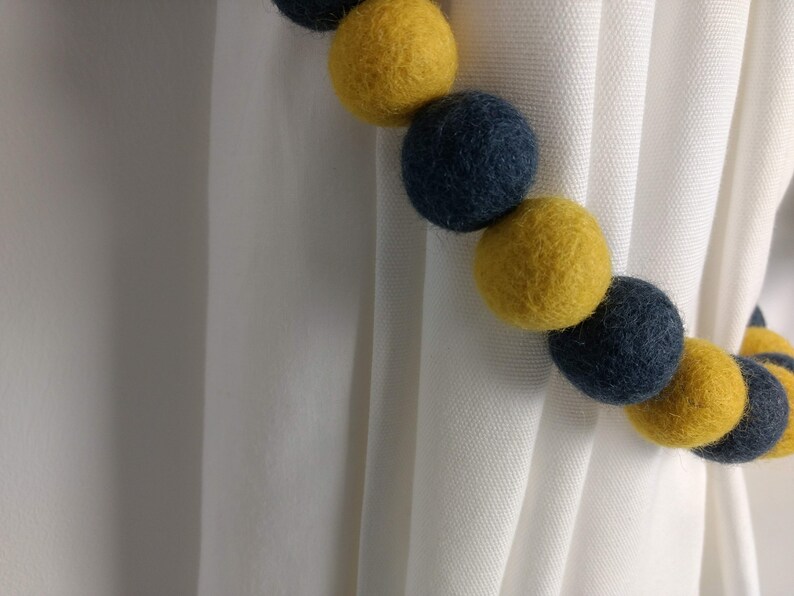 Felt Ball Curtain tie backs pom pom curtain holdbacks in Etsy