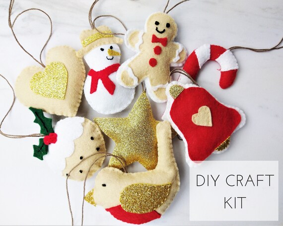 Make Your Own Felt Christmas Tree Ornaments. Felt Kit for felt | Etsy