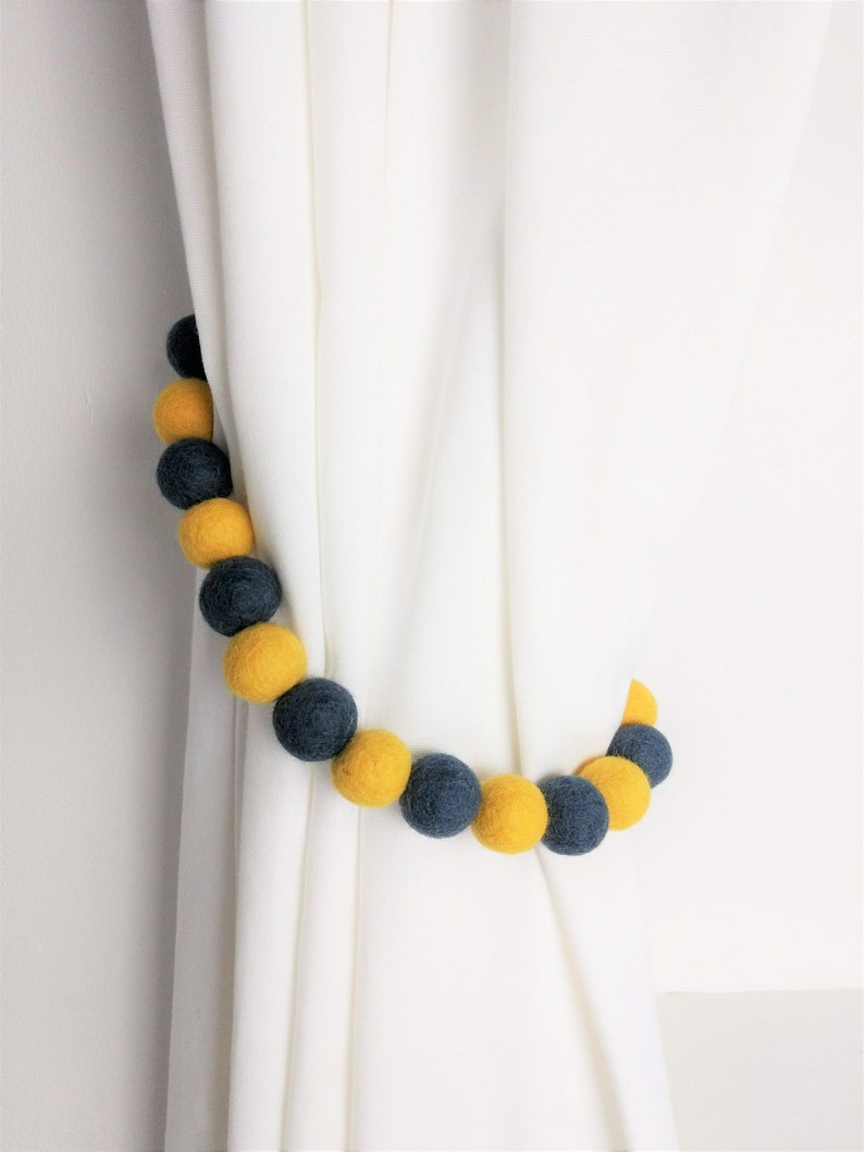Felt Ball Curtain tie backs pom pom curtain holdbacks in Etsy