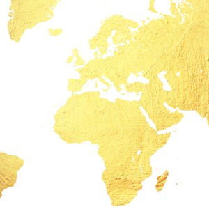 Golden World Map Print Set of 3 Wall Art Gold Prints Piece Poster Printable Large Digital ...