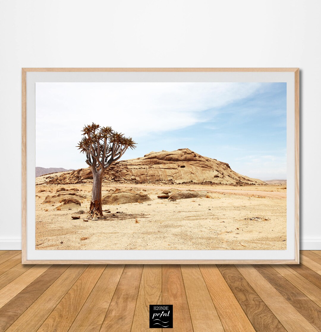 Desert Landscape Print Tree Namibia Rocks Mountain Wall Art Printable ...