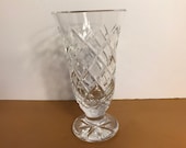 Waterford Lismore Trumpet Style Footed Vase, Waterford 7 quot Tall Vase, Beautiful Crystal Vase, Vintage Lismore Vase, Signed Waterford Crystal