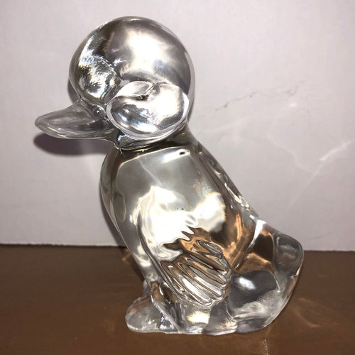 Fenton Clear Duck Figure Vintage Signed Fenton Crystal Duck | Etsy