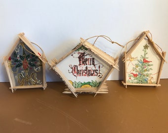 Handmade Toothpick Nativity Christmas Ornaments - Etsy