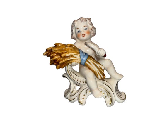 Vintage Goebel Cherub 4 Seasons Fall, Goebel 1969 Figure Wheat