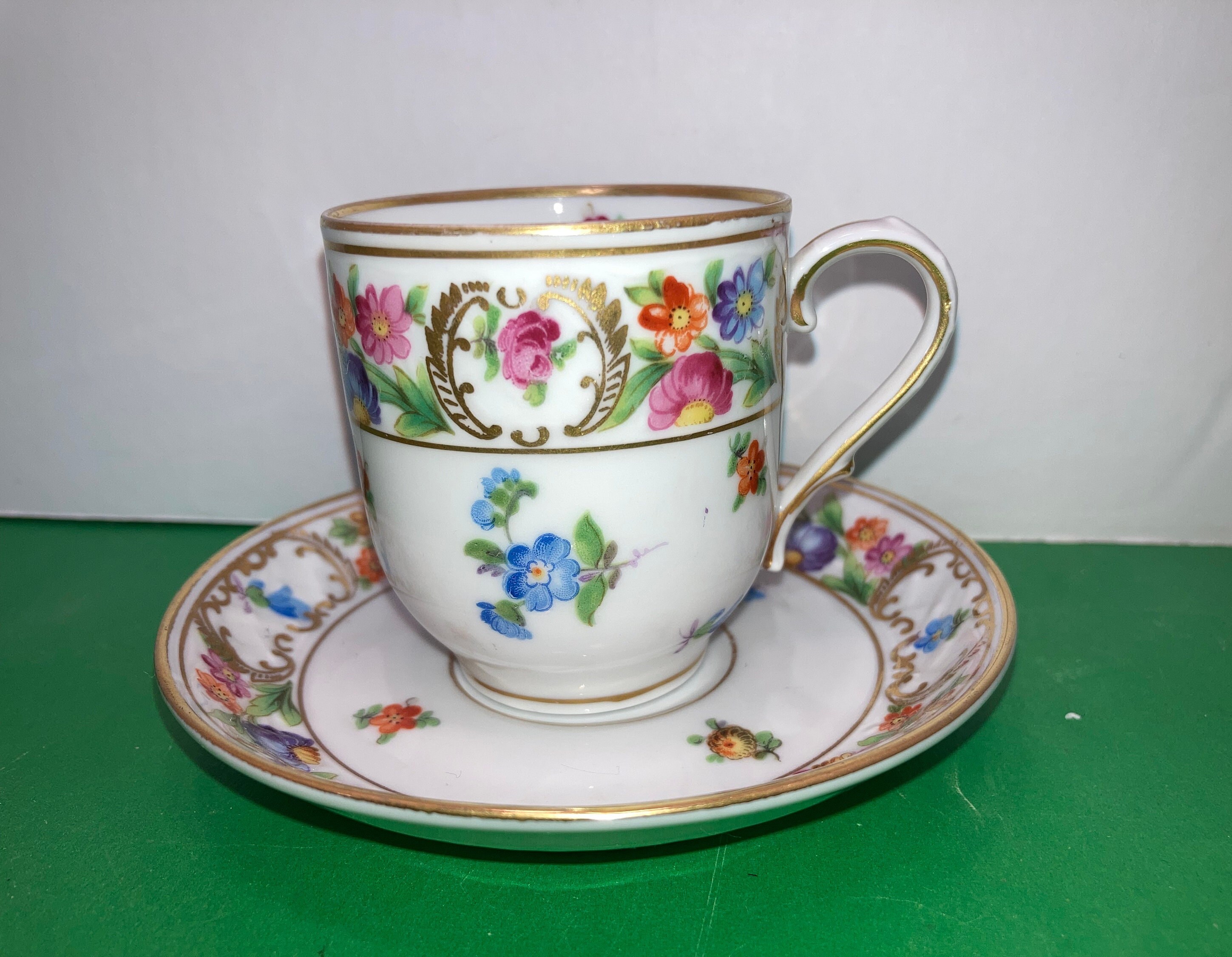 Schumann Bavaria Chateau Demitasse Cup & Saucer, Antique Schumann 