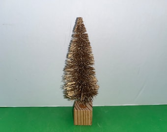 Vintage 5 1/2" Copper Bottle Brush Tree, Golden Copper Bottle Brush Tree, Golden Christmas Bottle Brush Tree, Vintage 5 1/2" Copper Tree