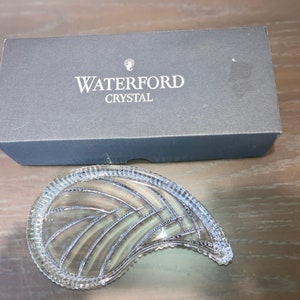 Waterford Paisley Vanity Tray, Waterford Crystal Leaf Dish, Waterford 7&quot; Perfume Tray, Waterford Crystal Tray, Waterford New in Box