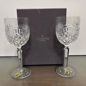2 Waterford Artisan Goblets, Waterford 128550, Waterford 8 1/2&quot; Artisan All Purpose Goblets, Waterford Stems, Waterford Goblets, New in Box
