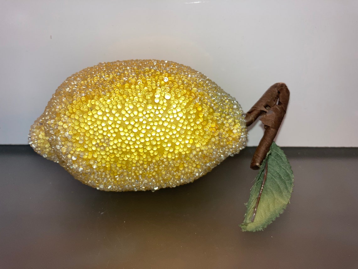 Vintage Beaded Fruit Beaded Lemon Beaded Artificial Fruit Etsy