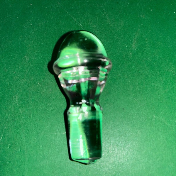 Vintage Glass Bottle Stopper, Vintage Cruet Bottle Stopper, Small Round Glass Bottle Stopper, 2" tall x 1 1/8" Bottle Stopper, Good