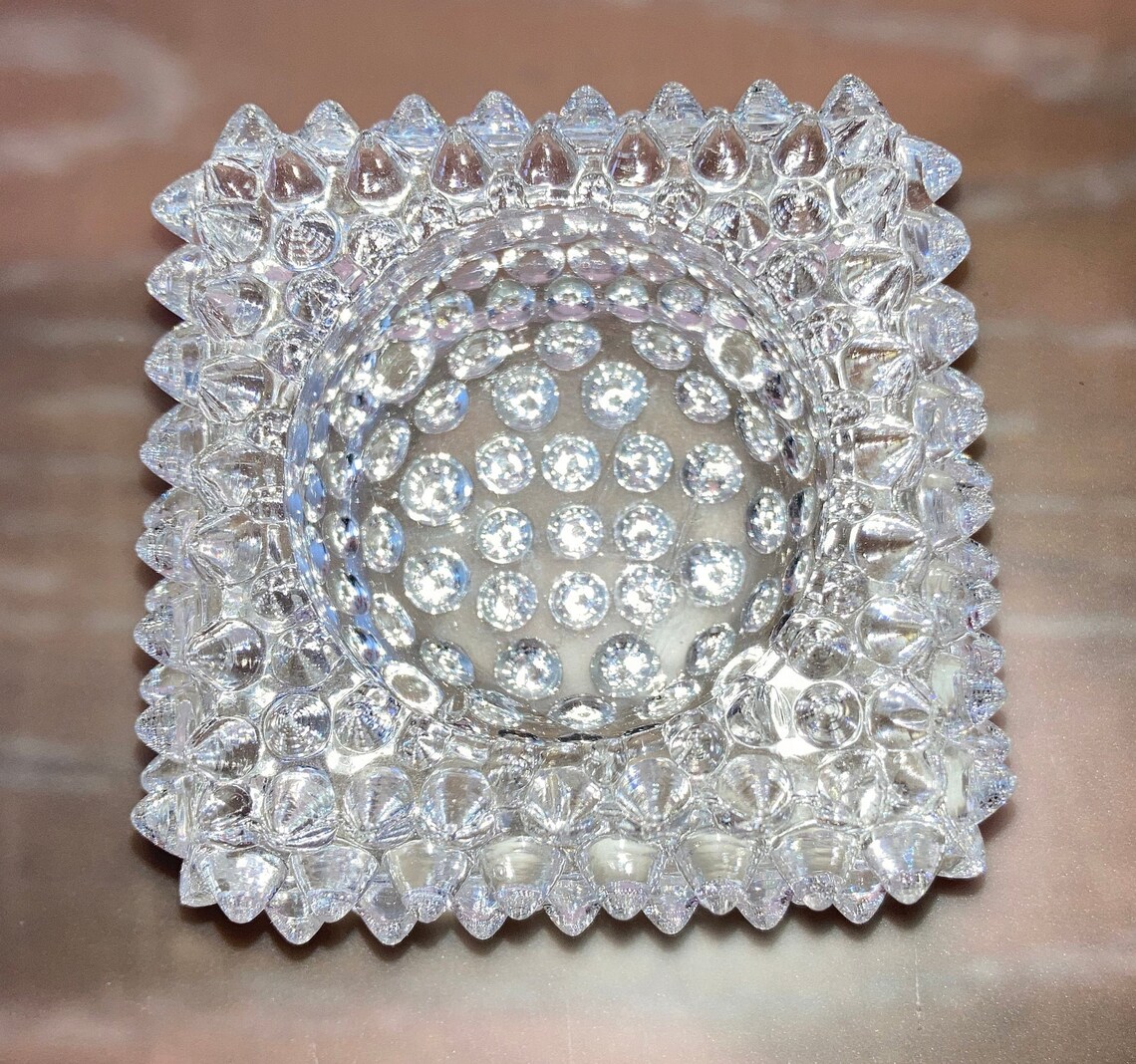 Vintage Fenton Hob Knob Candle Holder Clear Glass Fenton Etsy
