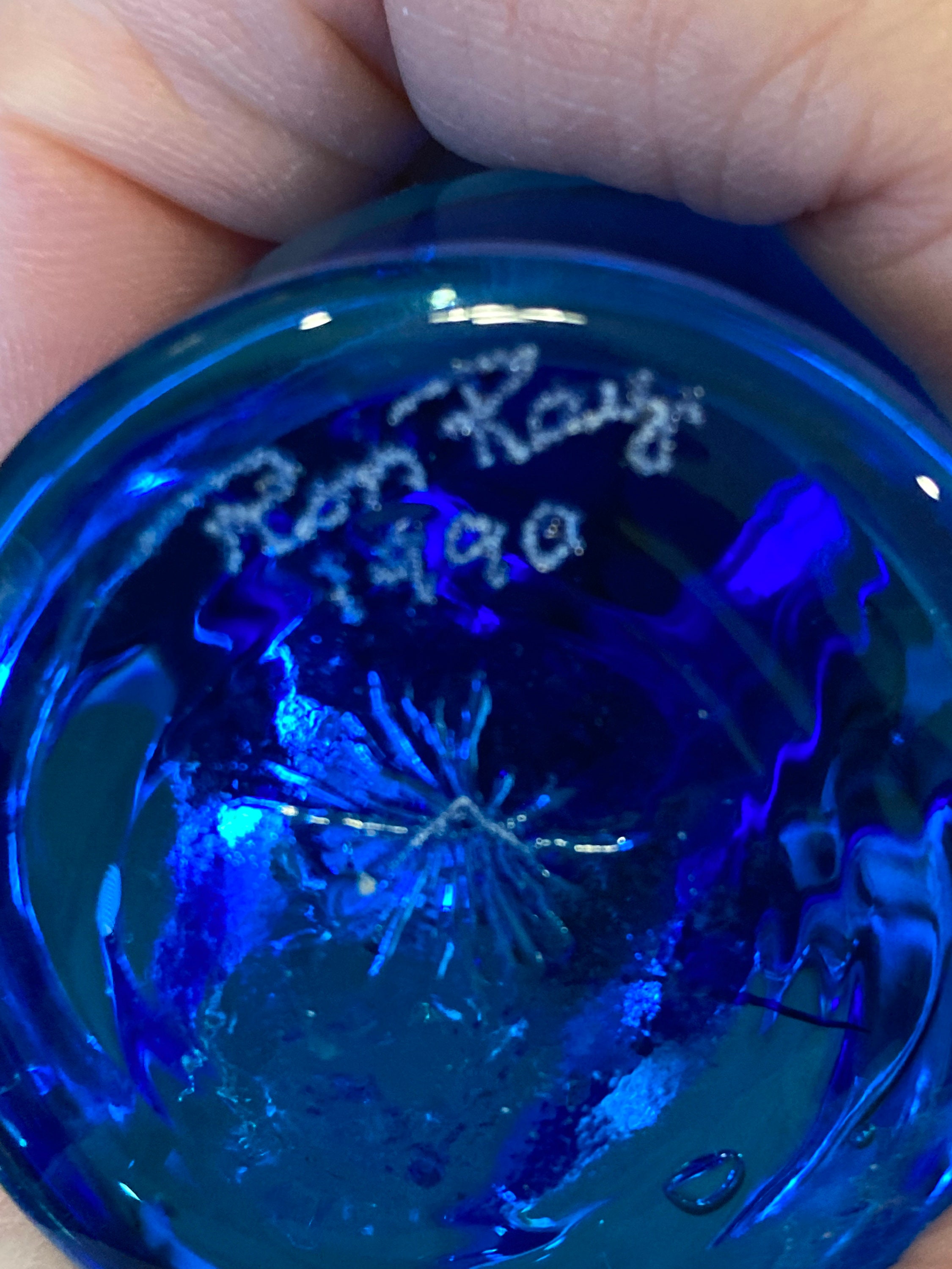 Ron Ray Turquoise Blue Glass Bluebird, Little Bird Figure, Vintage