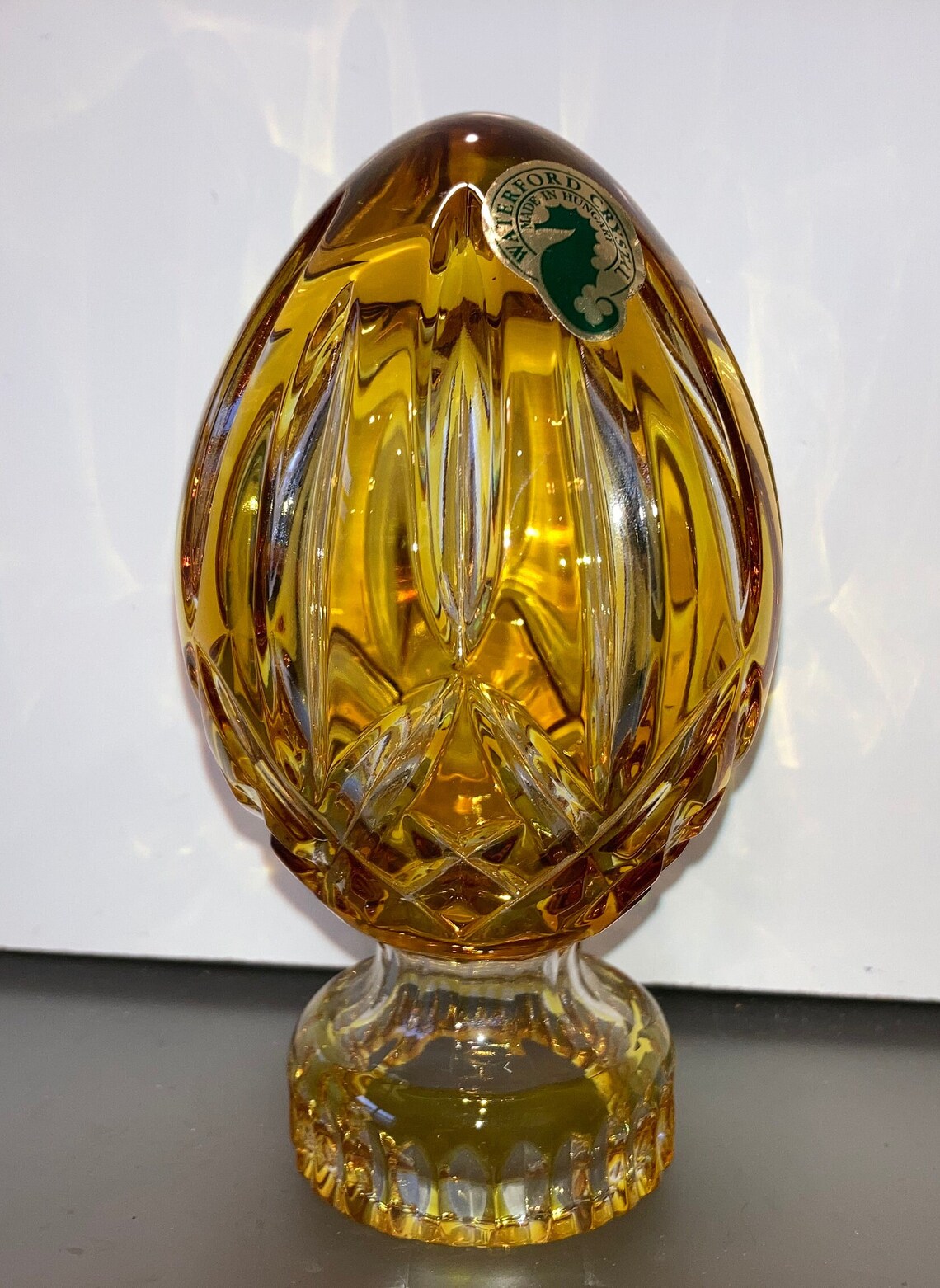Waterford Crystal Gold Egg Waterford Lismore Faceted Egg on Etsy
