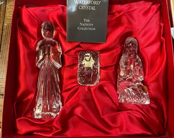 Vintage Waterford Nativity Holy Family, Signed Waterford