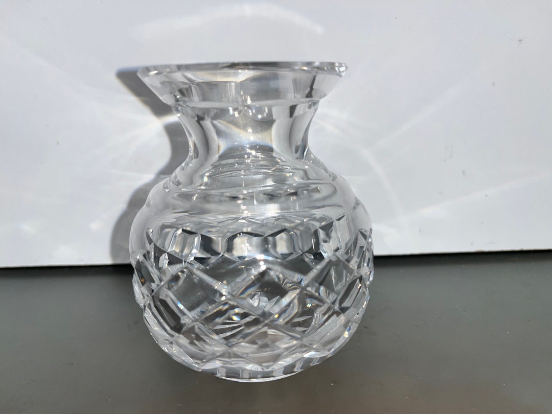 Vintage Waterford Crystal Flower 4 Vase, Waterford Cross Cut Bud Vase 4 Tall, Waterford Irish