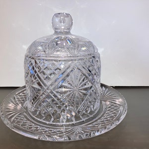 Waterford Society 2000 Domed Dessert, Waterford Crystal Lidded Cheese, Waterford 104790, Waterford Crystal 7&quot; Society Desert, Good
