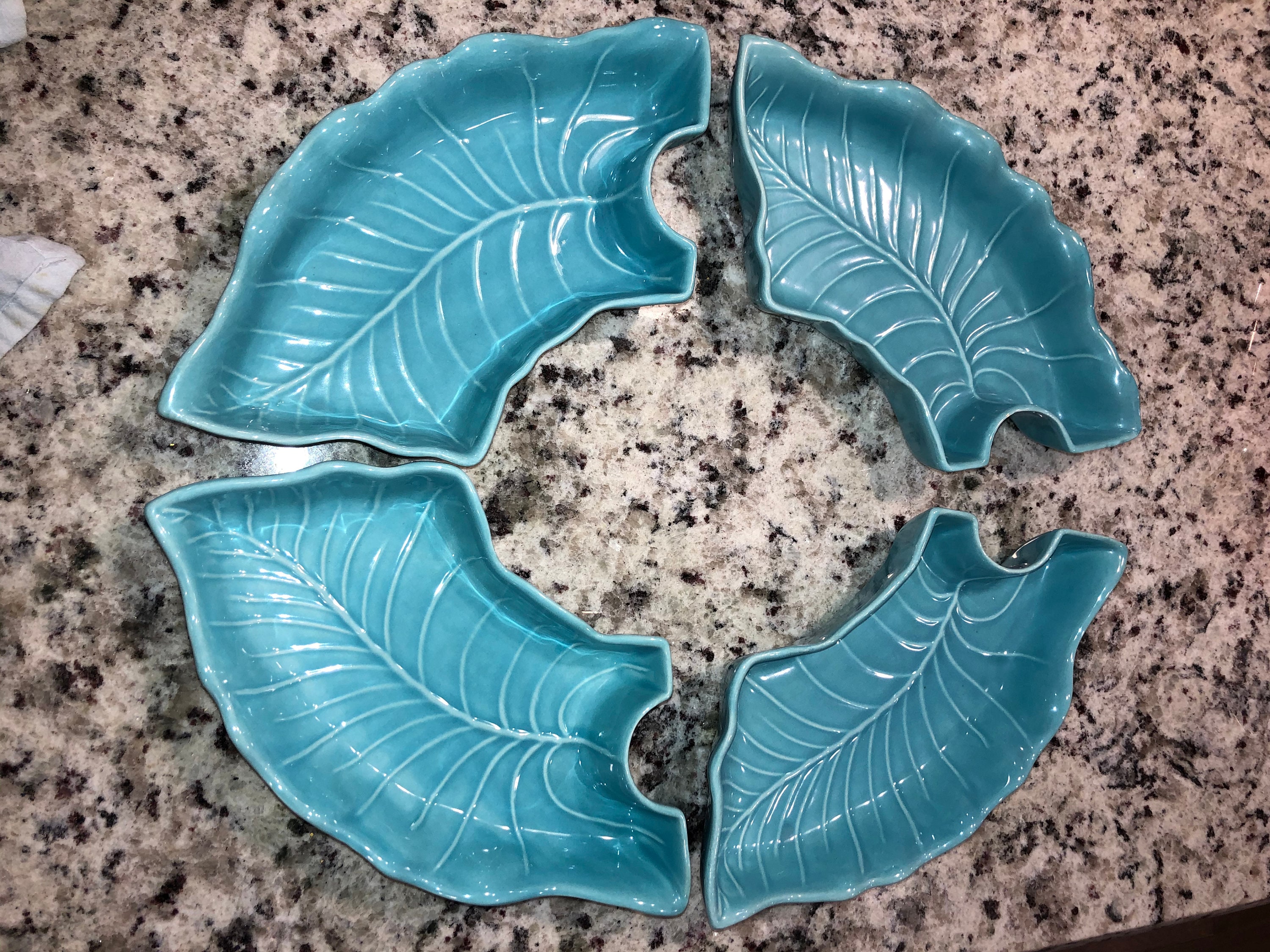 最新最全の 4 Leaf Aqua Dishes, Leaf USA Original California Vintage コレクション