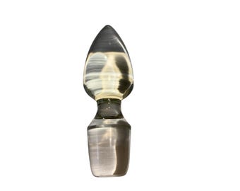 Vintage Crystal Bottle Stopper, Vintage Decanter Bottle Stopper, Large Pointed Top Crystal Stopper, 5"  X 1 1/2" Bottle Stopper, Mint
