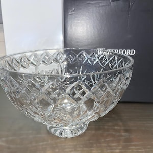 Vintage Waterford Designer 10&quot; Footed Bowl, Waterford Serving Bowl, Waterford Crystal Ray O&#39;Brien 1995, Waterford Signed Designer Bowl, Box