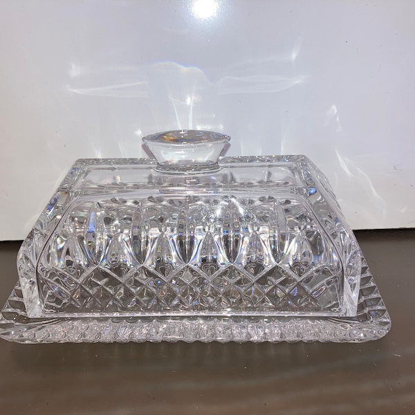 Glass Waterford Butter Dish Etsy