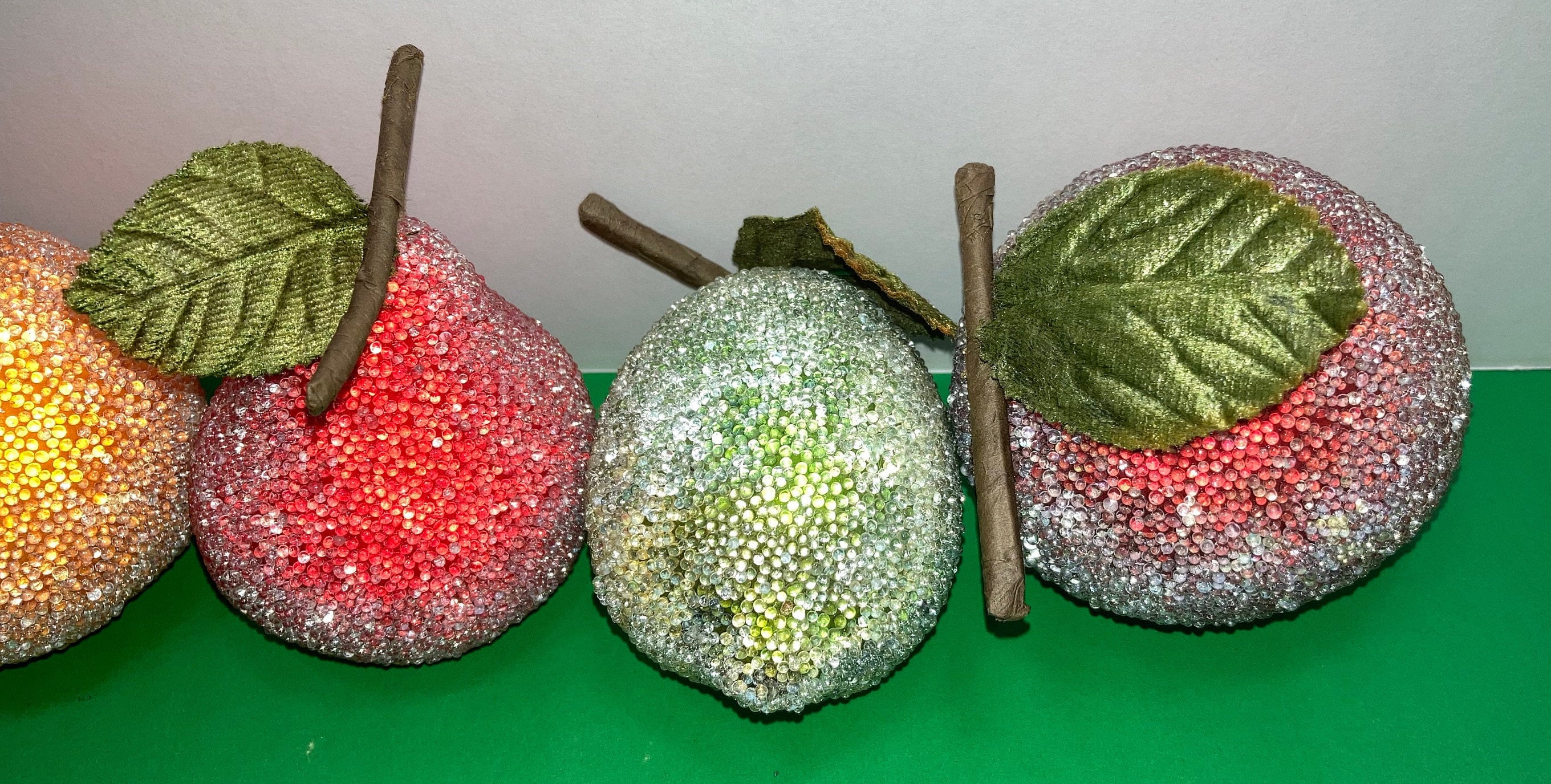 6 Vintage Beaded Fruit Beaded Beaded Lime Beaded Plumb Etsy